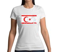 Turkish Republic of Northern Cyprus Grunge Style Flag - Womens Crewneck T-Shirt
