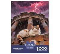 Turkish Van Cat Jigsaw 1000 Pieces Challenge Toy for Adults,Ancient Architecture Impossible Jigsaw Puzzles 1000 Pieces Educational Game Home Decoration 38x26cm/1000pcs
