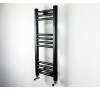 Turkish Zone 250mm 600mm High Wide Black Heated Towel Rail Radiator Flat Ladder Warmer for Stylish Bathroom