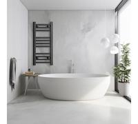 Turkish Zone 300mm 600mm High Wide Black Heated Towel Rail Radiator Flat Ladder Warmer for Stylish Bathroom