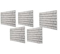 Turkish Zone 3D Wall Panel 5 Pack 2.5 sq.m. 26.91sq.ft- Floor-to-Ceiling Polystyrene Panel Stone Look for Kitchen, Bathroom, Balcony, Bedroom, Living Room, Kitchen Back Wall and Patio 5 panels (White)
