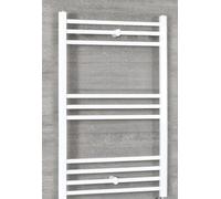 Turkish Zone 400mm wide x 700mm high Heated Towel Rail Straight Flat White Bathroom Warmer Radiator Rack Central Heating UK
