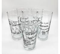 Turkish Zone Designer Turkish Raki Glass Raki Bardagi 190cc Straight Model 6 Glasses Lemonade Glass