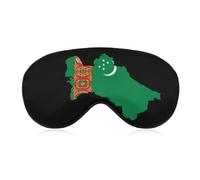 Turkmenistan Flag Map Funny Eye Mask for Sleep with Adjustable Strap Blocks Light Eye Shade Cover