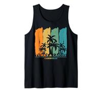 Turks and Caicos Caribbean Beach Holiday Palm Trees Souvenir Tank Top