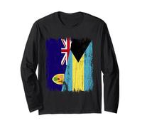 Turks and Caicos Islands Bahamas Half Flag Long Sleeve T-Shirt