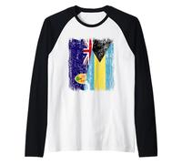 Turks and Caicos Islands Bahamas Half Flag Raglan Baseball Tee