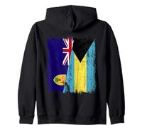 Turks and Caicos Islands Bahamas Half Flag Zip Hoodie