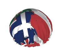 Turks And Caicos Islands Flag Map03 Print Hair Cap With Adjustable Elastic Band And Vibrant, Shower Cap For Women Reusable Waterproof