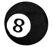 TURKUAZ LABEL 8 Ball Rug - 32 inch White & Black Hypebeast Rug - Cool Rugs and Aesthetic Rugs for Bedroom & Living Room - Y2K Rug for Alt Room Decor