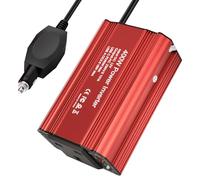 Turmegtt 400W Car Inverter DC 12V to AC 240V UK, Pure Sine Wave Car Power Inverter, with Cigarette Lighter, PD65W USB-C, QC3.0 USB-A ＆ 1 UK Socket, Red Aluminum Body, Portable in Car Laptop Charger
