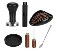 Turmegtt 51mm Coffee Tamper Set, 6-Piece Barista Kit with Tamper, WDT Tool, Tamper Mat, Spray Bottle, Stainless Steel Spoon, Coffee Bean Dish, Espresso Coffee Machine Accessories Kit for Home/Office