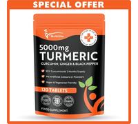 Turmeric 5000mg 95% Curcumin with Ginger & Black Pepper 120 Tablets UK