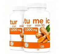 Turmeric 95 With Black Pepper, Daily Antioxidant, 120 Count （2pcs）
