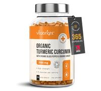 Turmeric and Black Pepper Capsules | 2160mg Dose | 365 Tablets | 4 Month Supply | 3 A Day | Herbal Supplements | High Strength Curcumin | VitaBright Organic Tumeric Supplement