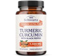 Turmeric and Black Pepper Capsules | High Strength 1500 mg Turmeric Curcumin Supplements | with Black Pepper for Ultra Absorption | Non-GMO, Vegan, Gluten-Free | 90 Capsules, 30 Day Supply