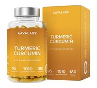 Turmeric and Black Pepper Capsules with Ginger Root Extract - Not Turmeric Tablets - 95% Curcumin Extract, Ginger & Piperine - 180 Capsules - 3 Months Supply - Vegan