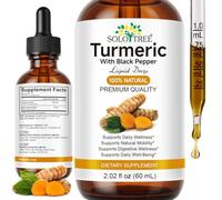 Turmeric and Black Pepper Liquid Drops, Turmeric Supplement Support Natural Mobility, Daily Wellness, Well-Being, Digestive- Plant-Based, Alcohol-Free, Vegan