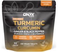 Turmeric and Black Pepper Tablets 3000mg with Ginger | High Strength Turmeric Curcumin Supplement, 95% Curcuminoids with Piperine | 180 Small Vegan Tablets, 3 Month Supply | Made in the UK