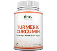 Turmeric and Black Pepper with Ginger Complex - 365 Vegan Capsules - 1 Year Supply - Tumeric Supplement Joints - High Strength Curcumin 95% Extract - Nu U Nutrition