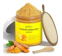 Turmeric and Vitamin C Body Scrub, Exfoliating Scrub, Remove Dead Skin Improve Dark Spots Acne, Natural Deep Cleansing, Exfoliator for Body Butt Bikini Area, Body Care for Men Women, with Loofah