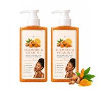 Turmeric and Vitamin C Body Scrub Shower Gel, Cleansing & Moisturizing Skincare, Hydrating Dry and Rough Skin, Smooth & Soft Skin, Gentle Skin Exfoliator, for All Skin Types(2PCS)
