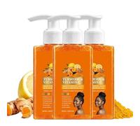 Turmeric and Vitamin C Body Scrub Shower Gel, Exfoliating Scrub, Remove Dead Skin Improve Dark Spots,Natural Deep Cleansing, Exfoliator for Body Butt Bikini Area, Body Care for Men Women(3PC)