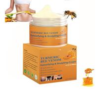 Turmeric Bee Venom Body Cream with Ginger - Lightweight Moisturizing Body Lotion for Men & Women, Natural Ingredients for Smoother-Looking Skin & Massage Use, 100g (1pc)