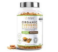 Turmeric & Black Pepper Capsules 1440mg | 180 Vegan Tablets | 3-Month Supply | High-Strength Organic Curcumin Extract | 2-a-Day Formula | VitaBright