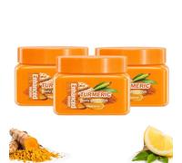 Turmeric Body Glow Scrub, Turmeric and Vitamin C Body Scrub for Dark Spots, Exfoliating Body Scrub for Rough & Dry Skin, Moisturising Body Polish for Smoother, Softer, Radiant-Looking Skin, 280g (3PC)