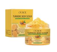 Turmeric Body Scrub, Deep Cleaning Handmade Exfoliating Body Scrub with Coconut Oil & Vitamin C, for Face, Hand, Foot, Bikini Area, for All Skin Types (1PC)