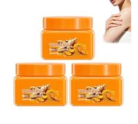 Turmeric Body Scrub, Exfoliating Sugar Scrub for Smoother Skin, Turmeric Exfoliating Whitening Bodys Scrubs, Natural Moisturizing Body Polish with Shea Butter & Vitamin C - 280g. (3PCS)