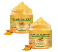 Turmeric Body Scrub, Natural Exfoliating Body Scrub, Deep Cleaning, Nourish Skin, Gentle Moisturizing Body Polish for Smooth & Glowing Beauty Skin (2pcs)