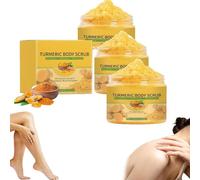 Turmeric Body Scrub,Natural Moisturizing Exfoliating Scrub,Natural Exfoliating Body Scrub,Turmerics Scrub,Gentle Nourishing,Deep Cleansing,Smoothing and Moisturizing Skin (3 Pcs, 100g)