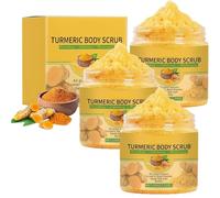 Turmeric Body Scrub,Natural Moisturizing Exfoliating Scrub,Turmeric Exfoliating Body Scrub,Gentle Nourishes Skin,Deep Cleansing,Smooth & Glowing Beauty Skin,Body Exfoliator for All Skin Types (3Pcs)