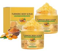 Turmeric Body Scrub,Natural Moisturizing Exfoliating Scrub,Turmeric Exfoliating Body Scrub,Gentle Nourishes Skin,Deep Cleansing,Smooth & Glowing Beauty Skin,Body Exfoliator for All Skin Types (2Pcs)