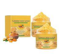 Turmeric Body Scrub, Shea Butter & Dead Sea Salt Natural Moisturizing Exfoliating, Dead Skin, Contains Shea Butter, Even Skin Tone, for All Skin Types (2 pcs)