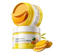 Turmeric Cleansing Pads, Gentle Exfoliating & Deep Cleansing to Balance Skin Oil, Hydrate & Plump Skin with Vitamin C for Face & Body, 50 Pads Facial Wash Daily Face Care for Women & Men