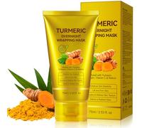 Turmeric Collagen Overnight Wrapping Mask,Kojic Acid Turmeric Night Wrapping Peel Off Mask -Gentle On The Skin,Brighten Skin,Moisturizing,Nourishes Dull,Uneven Skin,Firming Skin For Glowing Skin -75ML
