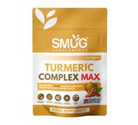 Turmeric Complex MAX 2000mg with Ginger & Black Pepper - British Made by SMUG Supplements - 120 Vegan Tablets - 3-in-1 Blend - Sui