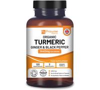Organic Turmeric Capsules High Strength 1440mg | 120 Capsules with Black Pepper, Ginger & Active Ingredient Curcumin (2 Month Supply) | Made in UK by Prowise Healthcare