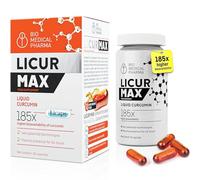 Turmeric Curcumin Capsules - 185x Higher Bioavailability - NovaSOL Liquid Curcumin - 1 Vegan Capsule Daily - Equals 6,600 mg of Turmeric Extract - Licur Max (30 Capsules)