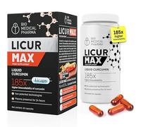 Turmeric Curcumin Capsules - 185x Higher Bioavailability - NovaSOL Liquid Curcumin - 1 Vegan Capsule Daily - Equals 6,600 mg of Turmeric Extract - Licur Max (60 Capsules)