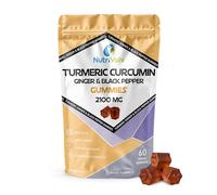Turmeric Curcumin Gummies | 60 Vegan Gummies | 2100mg Complex with Ginger & Black Pepper | Natural Orange Flavour | Sugar-Free, Non-GMO | Anti-Inflammatory, Joint & Immune Support | by NutriVolv
