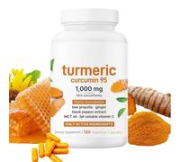 Turmeric Curcumin Supplement, Turmeric & Black Pepper Capsules, 1,000mg Turmeric 95% Curcuminoids with Black Pepper, Bee Propolis, Ginger & Vitamin C