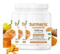 Turmeric Curcumin Supplement, Turmeric & Black Pepper Capsules, 1,000mg Turmeric 95% Curcuminoids with Black Pepper, Bee Propolis, Ginger & Vitamin C (3PC)