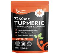Turmeric Curcumin Tablets 7,260mg Per Serving - 95% Curcuminoids 2 Months Supply - with Ginger & Active Curcumin Including Black Pepper to Aid Absorption - High Strength Tumeric Supplement - Vegan UK