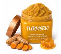 Turmeric Exfoliating Body Scrub for Glowing-Looking Skin - Hydrating Sugar Scrub with Shea Butter, Gentle Body Exfoliator for Smooth-Feeling Skin, Body Polish for Rough & Dull-Looking Areas,610g
