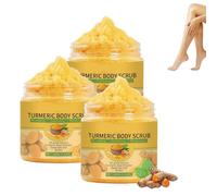 Turmeric Exfoliating Facial Scrub, a natural moisturizing scrub, fades dark spots and acne scars, removes blackheads, leaves skin smooth and radiant, and brightens the complexion.