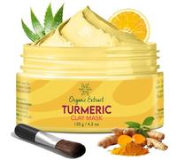 Turmeric Face Mask - 4.2 fl oz / 120g - Vitamin C Brightening Clay Mask for Face, Formulated to Reduce Pigments, Deep Cleansing Clay Mask, with Honey, Jojoba Oil, Aloe Vera